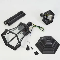 Luminaires Rustiques-hofstein Borne lumineuse Etoe Noir, 1 lumière