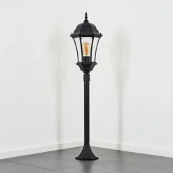 Luminaires Rustiques-hofstein Borne lumineuse Etoe Noir, 1 lumière