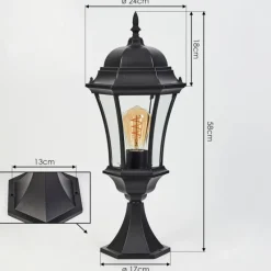 Luminaires Rustiques-hofstein Borne lumineuse Etoe Noir, 1 lumière