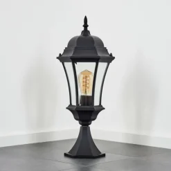 Luminaires Rustiques-hofstein Borne lumineuse Etoe Noir, 1 lumière