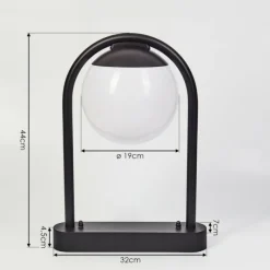 hofstein Borne lumineuse Festau Noir, 1 lumière