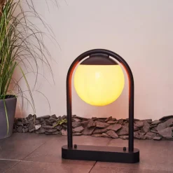 hofstein Borne lumineuse Festau Noir, 1 lumière