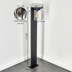 hofstein Borne lumineuse Foley Noir, 1 lumière