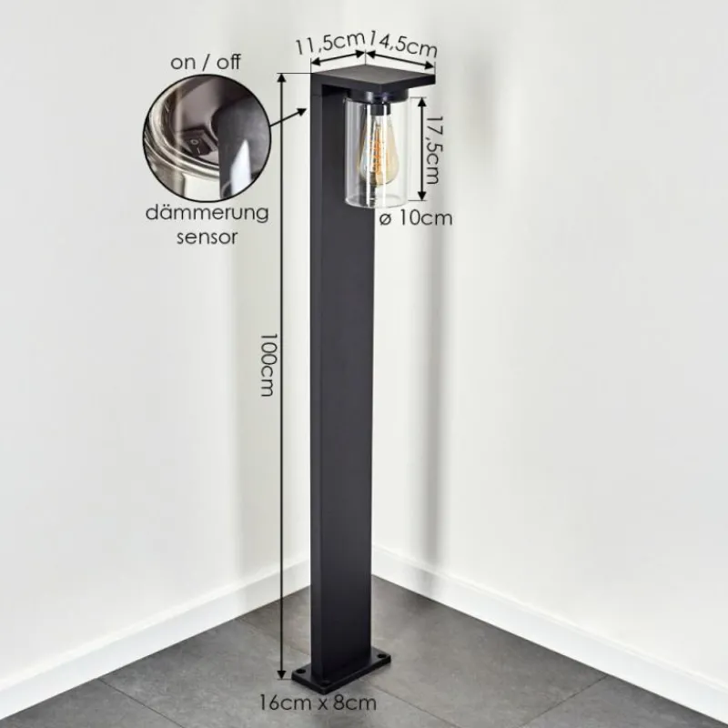 hofstein Borne lumineuse Foley Noir, 1 lumière