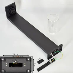 hofstein Borne lumineuse Foley Noir, 1 lumière