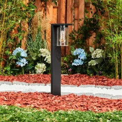 hofstein Borne lumineuse Foley Noir, 1 lumière