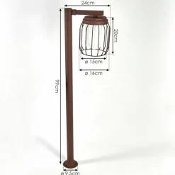 hofstein Borne lumineuse Foothills Rouille, 1 lumière