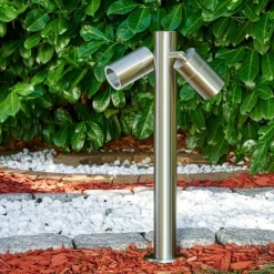 hofstein Borne lumineuse Froslev LED Chrome, 2 lumières