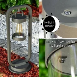 hofstein Borne lumineuse Fulham Anthracite, 1 lumière