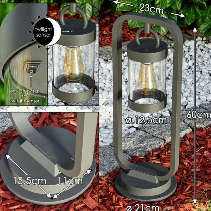 hofstein Borne lumineuse Fulham Anthracite, 1 lumière