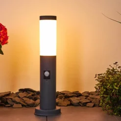 hofstein Borne lumineuse Gaborone Anthracite, 1 lumière, Détecteur de mouvement