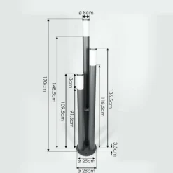 hofstein Borne lumineuse Gaborone Anthracite, 3 lumières