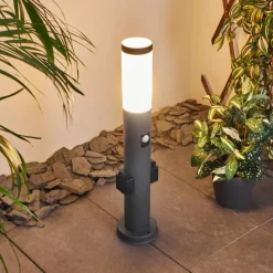 hofstein Borne lumineuse Gaborone Anthracite, 1 lumière, Détecteur de mouvement