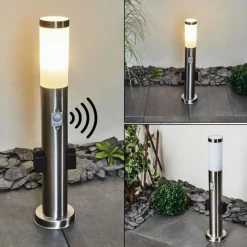hofstein Borne lumineuse Gaborone LED Nickel mat, 1 lumière, Détecteur de mouvement