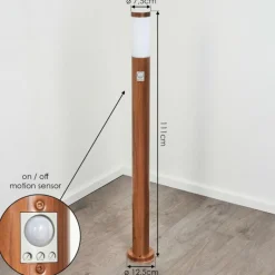 hofstein Borne lumineuse Gaborone Brun, Couleur bois, 1 lumière, Détecteur de mouvement