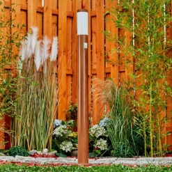 hofstein Borne lumineuse Gaborone Brun, Couleur bois, 1 lumière, Détecteur de mouvement