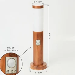 hofstein Borne lumineuse Gaborone Brun, Couleur bois, 1 lumière, Détecteur de mouvement