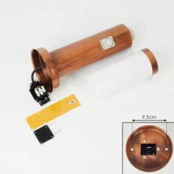 hofstein Borne lumineuse Gaborone Brun, Couleur bois, 1 lumière, Détecteur de mouvement