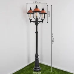 hofstein Borne lumineuse Gascon Noir, 3 lumières