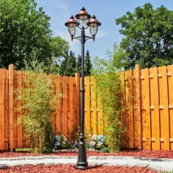 hofstein Borne lumineuse Gascon Noir, 3 lumières