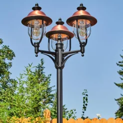 hofstein Borne lumineuse Gascon Noir, 3 lumières