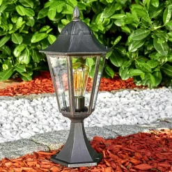 Luminaires Rustiques-hofstein Borne lumineuse Gilze Noir, 1 lumière