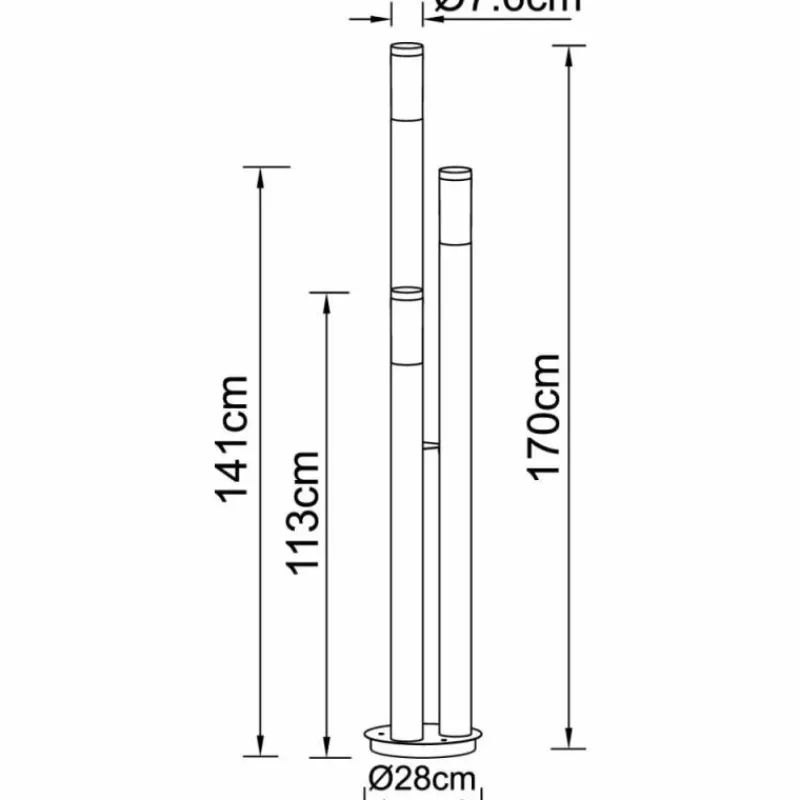 Luminaires Globo Lighting Borne lumineuse Globo BOSTON Anthracite, 3 lumières