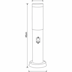 Luminaires Globo Lighting Borne lumineuse Globo BOSTON Anthracite, 1 lumière, Détecteur de mouvement