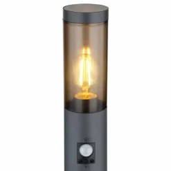 Suspension Verre Fumé-Luminaires Globo Lighting Borne lumineuse Globo BOSTON Anthracite, 1 lumière, Détecteur de mouvement