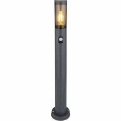 Suspension Verre Fumé-Luminaires Globo Lighting Borne lumineuse Globo BOSTON Anthracite, 1 lumière, Détecteur de mouvement