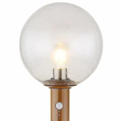Lampes En Bois-Luminaires Globo Lighting Borne lumineuse Globo OSSY Couleur bois, 1 lumière, Détecteur de mouvement