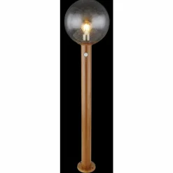 Lampes En Bois-Luminaires Globo Lighting Borne lumineuse Globo OSSY Couleur bois, 1 lumière, Détecteur de mouvement