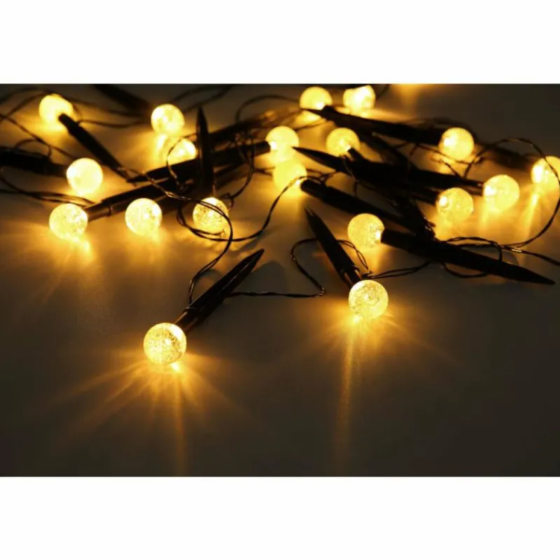 Luminaires Globo Lighting Borne lumineuse Globo SOLAR LED Noir, Transparent, 20 lumières, Changeur de couleurs