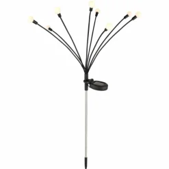 Luminaires Globo Lighting Borne lumineuse Globo SOLAR LED Acier inoxydable, Noir, 8 lumières