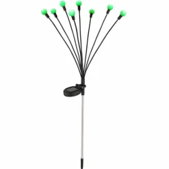 Luminaires Globo Lighting Borne lumineuse Globo SOLAR LED Acier inoxydable, Noir, 8 lumières, Changeur de couleurs