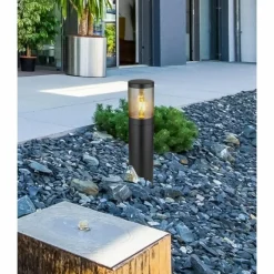 Suspension Verre Fumé-Luminaires Globo Lighting Borne lumineuse Globo XELOO Noir, 1 lumière