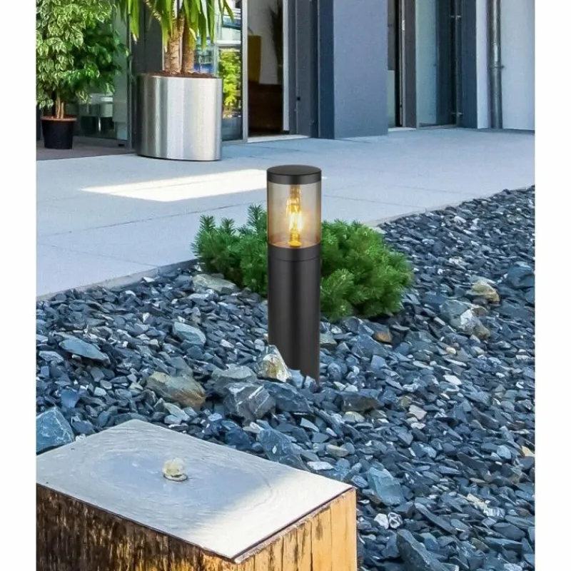 Suspension Verre Fumé-Luminaires Globo Lighting Borne lumineuse Globo XELOO Noir, 1 lumière