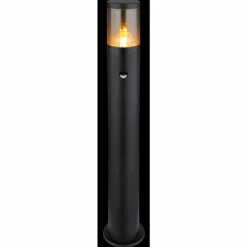 Suspension Verre Fumé-Luminaires Globo Lighting Borne lumineuse Globo XELOO Noir, 1 lumière, Détecteur de mouvement