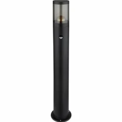 Suspension Verre Fumé-Luminaires Globo Lighting Borne lumineuse Globo XELOO Noir, 1 lumière, Détecteur de mouvement