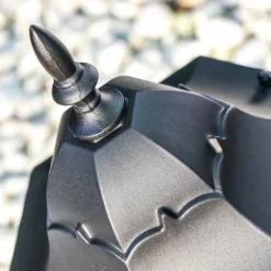 Luminaires Rustiques-hofstein Borne lumineuse Hongkong Frost Noir, 1 lumière