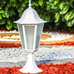 hofstein Borne lumineuse Hongkong Frost Blanc, 1 lumière