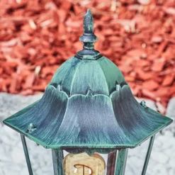 Luminaires Rustiques-hofstein Borne lumineuse Hongkong Vert, Noir, 1 lumière