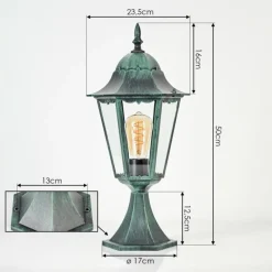 Luminaires Rustiques-hofstein Borne lumineuse Hongkong Vert, Noir, 1 lumière