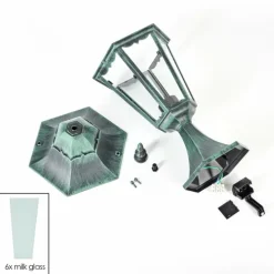 Luminaires Rustiques-hofstein Borne lumineuse Hongkong Vert, Noir, 1 lumière