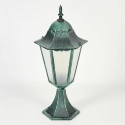 Luminaires Rustiques-hofstein Borne lumineuse Hongkong Vert, Noir, 1 lumière