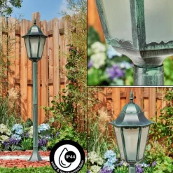 Luminaires Rustiques-hofstein Borne lumineuse Hongkong Vert, Noir, 1 lumière