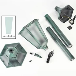 Luminaires Rustiques-hofstein Borne lumineuse Hongkong Vert, Noir, 1 lumière