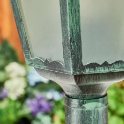 Luminaires Rustiques-hofstein Borne lumineuse Hongkong Vert, Noir, 1 lumière