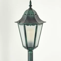 Luminaires Rustiques-hofstein Borne lumineuse Hongkong Vert, Noir, 1 lumière