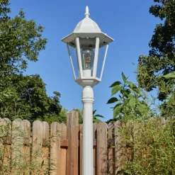 Luminaires Rustiques-hofstein Borne lumineuse Hongkong Blanc, 1 lumière